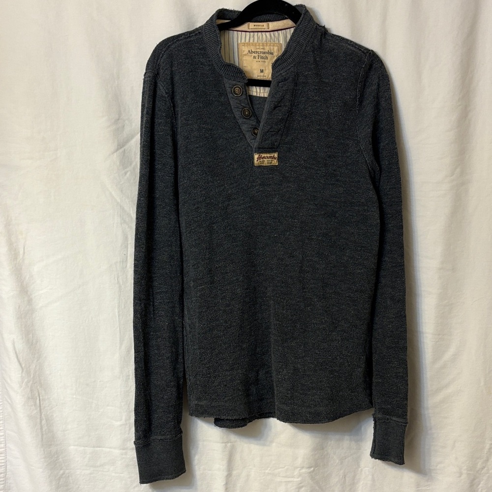 Abercrombie & Fitch Charcoal V-Neck Sweater